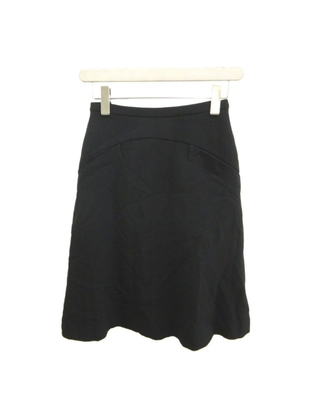 Miu Miu Skirt Flare Black Knee-length KK 36